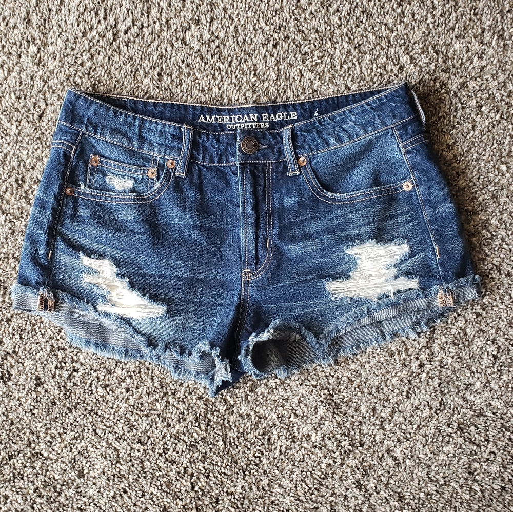 AE Distressed jean shorts